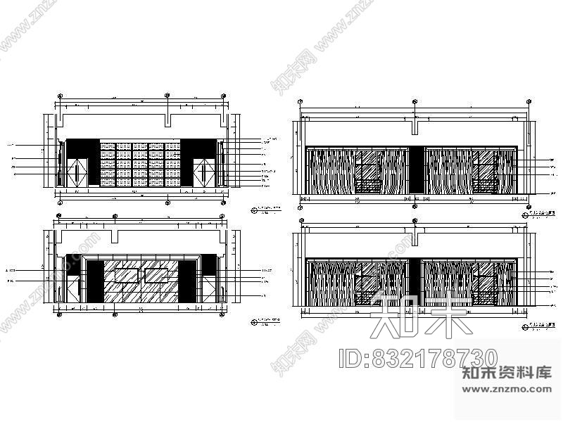 图块/节点视频会议室立面图施工图下载【ID:832178730】