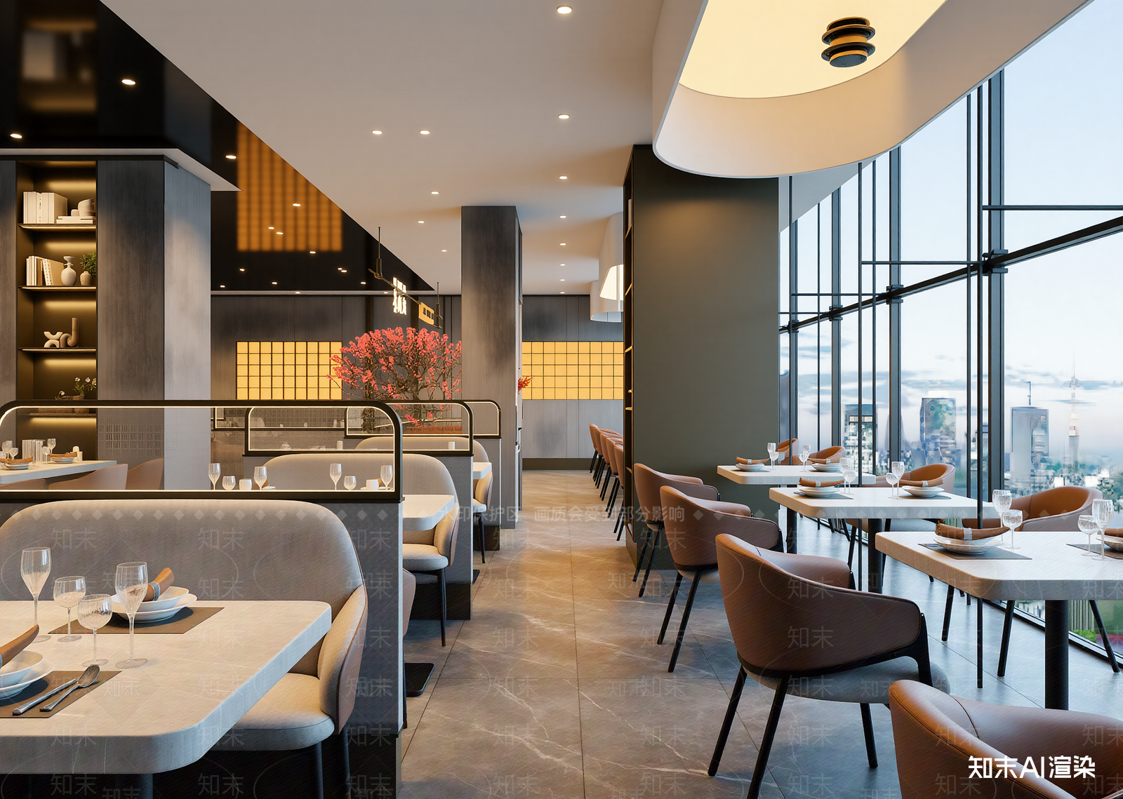 现代酒店餐厅3D模型下载【ID:1221489673】