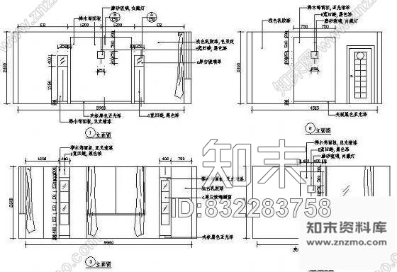 图块/节点餐厅包房立面图8cad施工图下载【ID:832283758】