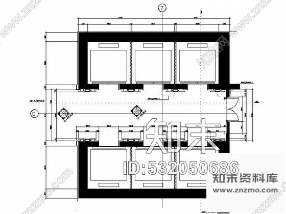 施工图广州某国际酒店电梯厅装修图cad施工图下载【ID:532050686】