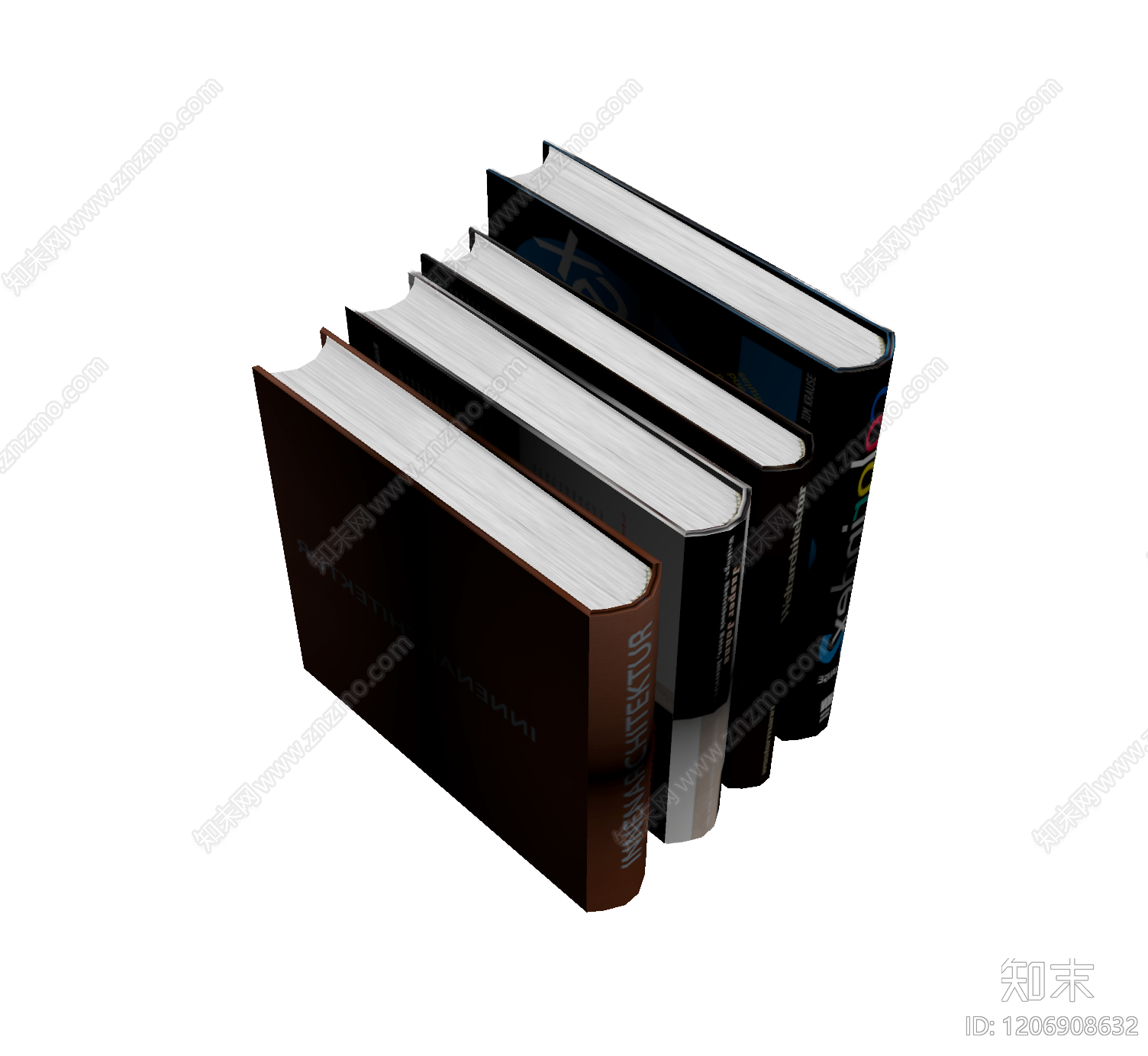 书籍堆叠组合模型3D模型下载【ID:1206908632】