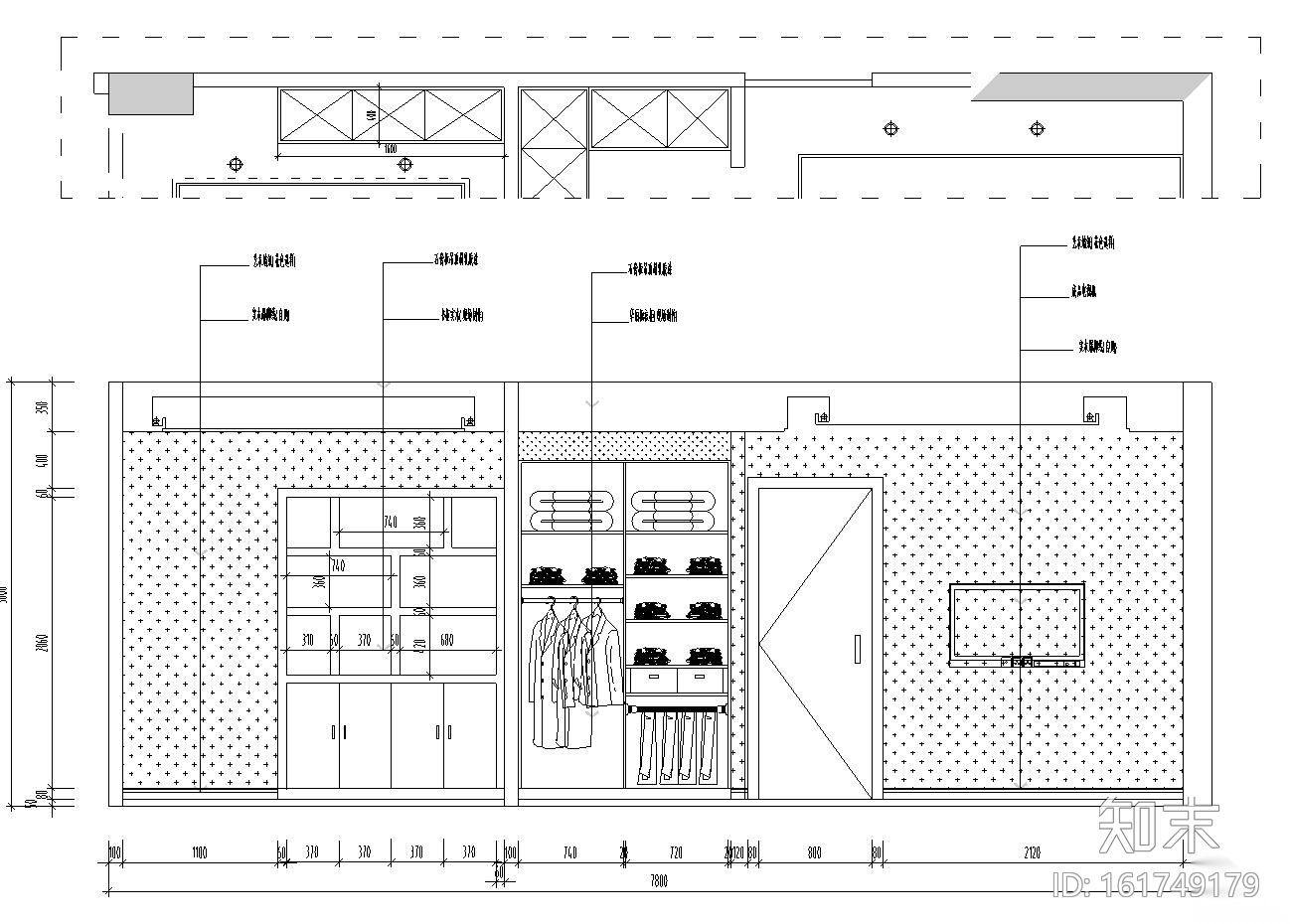 三居室现代样板房室内施工图设计cad施工图下载【ID:161749179】