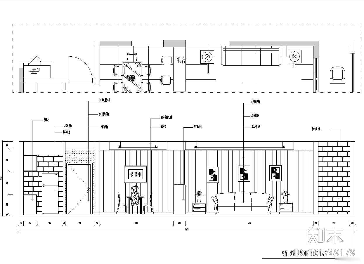 三居室现代样板房室内施工图设计cad施工图下载【ID:161749179】