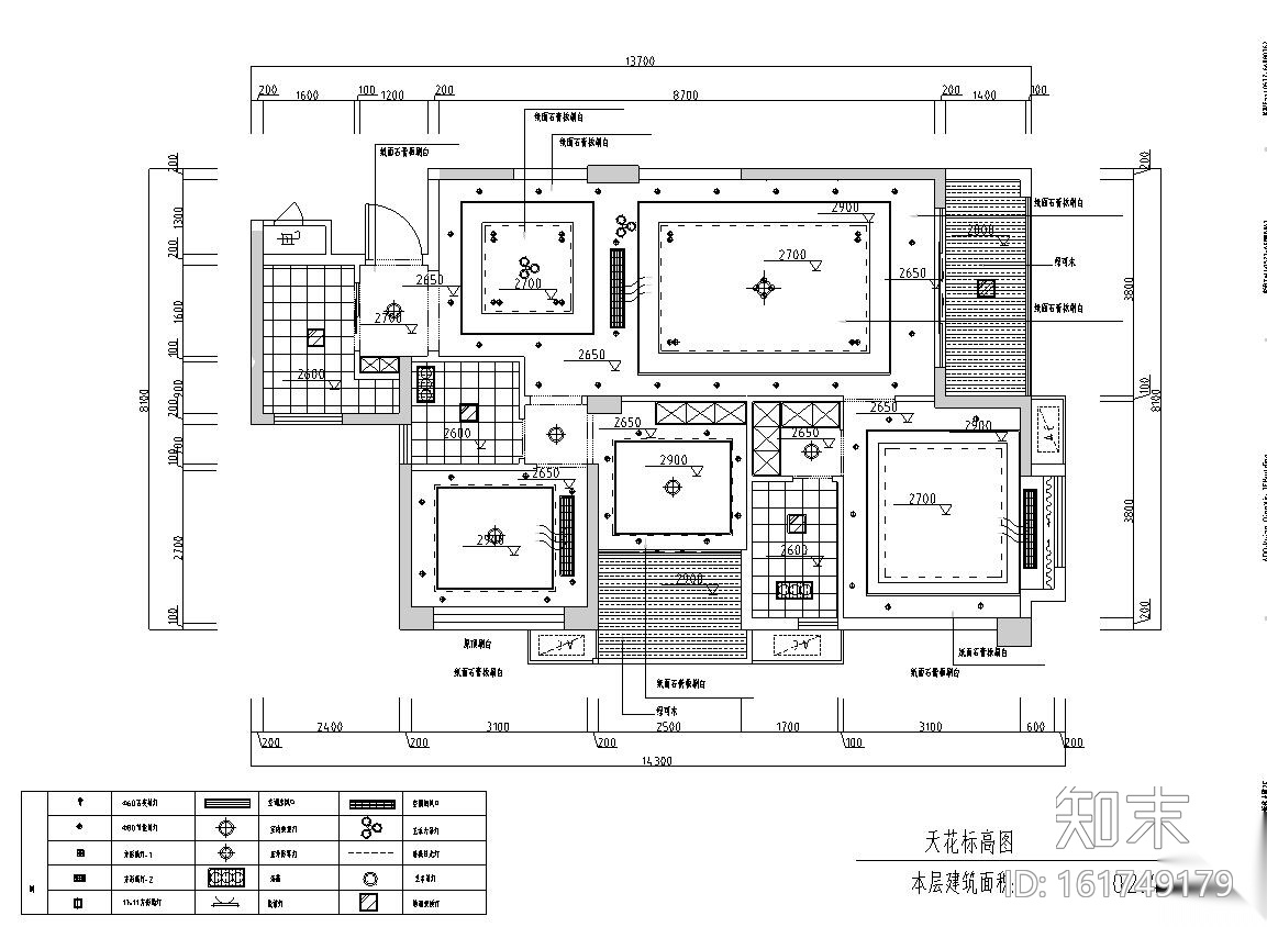 三居室现代样板房室内施工图设计cad施工图下载【ID:161749179】