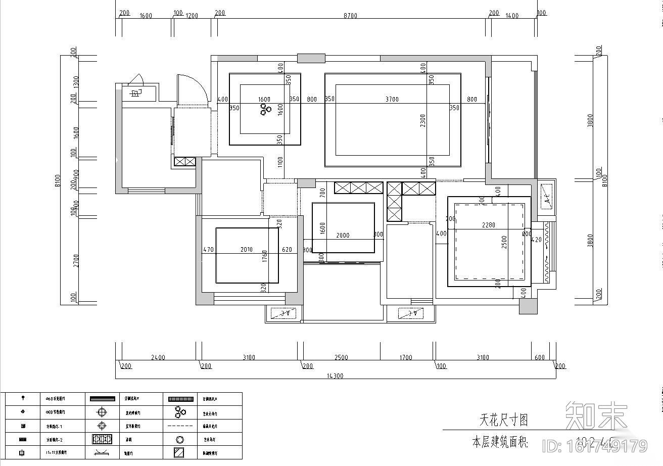 三居室现代样板房室内施工图设计cad施工图下载【ID:161749179】