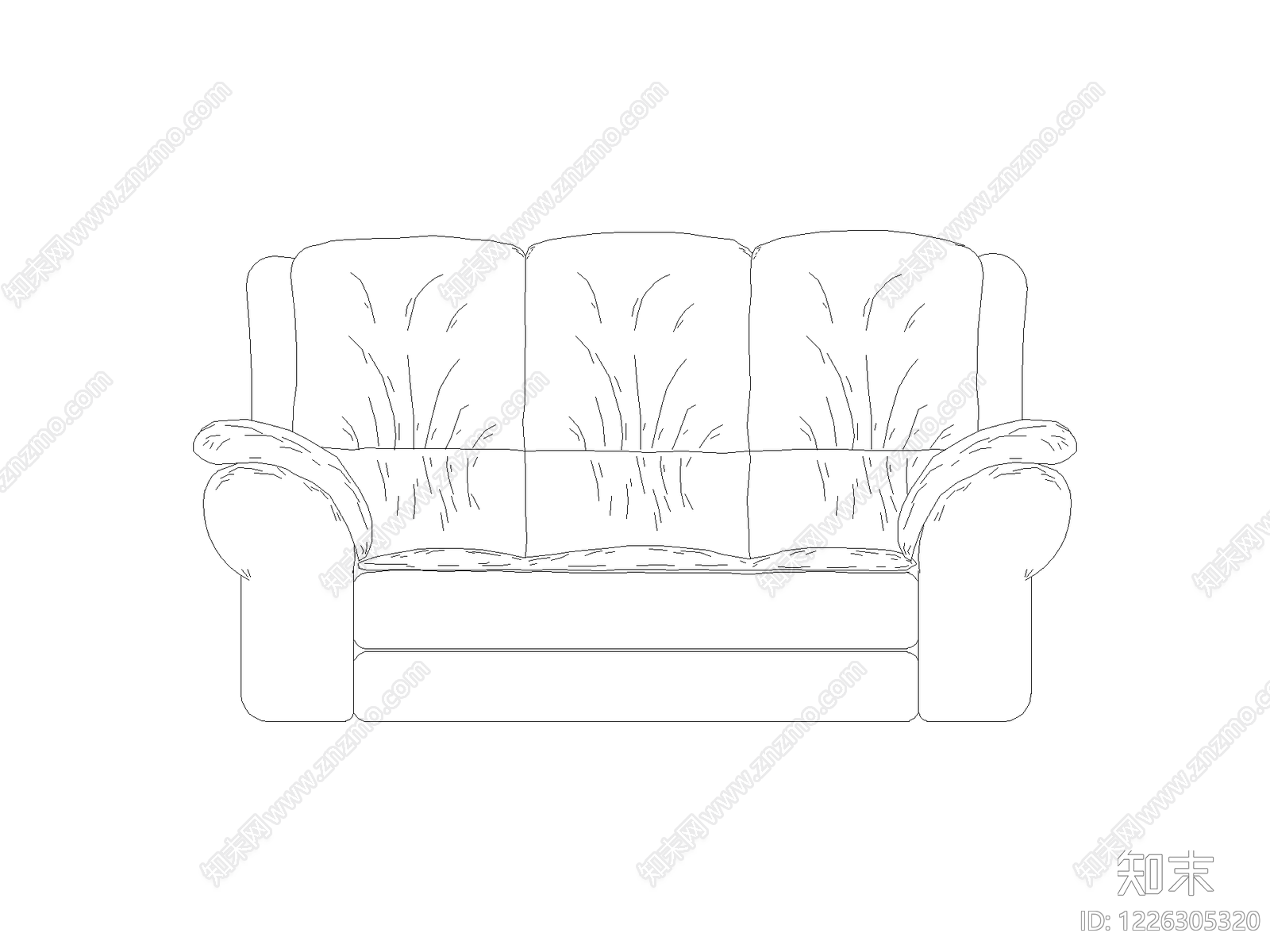 沙发cad施工图下载【ID:1226305320】