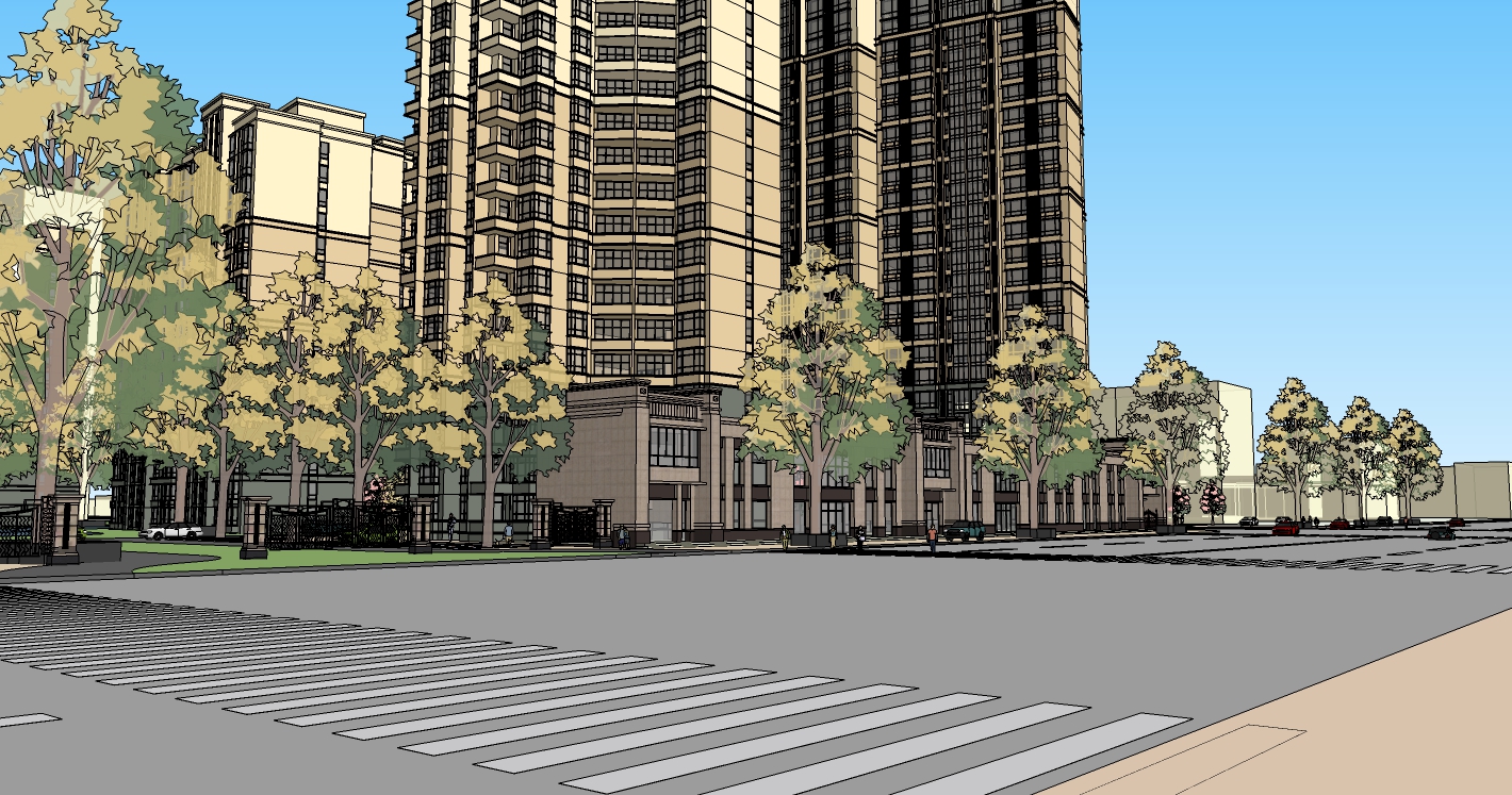 某欧式住宅小区SU精模型cad施工图下载【ID:165137105】