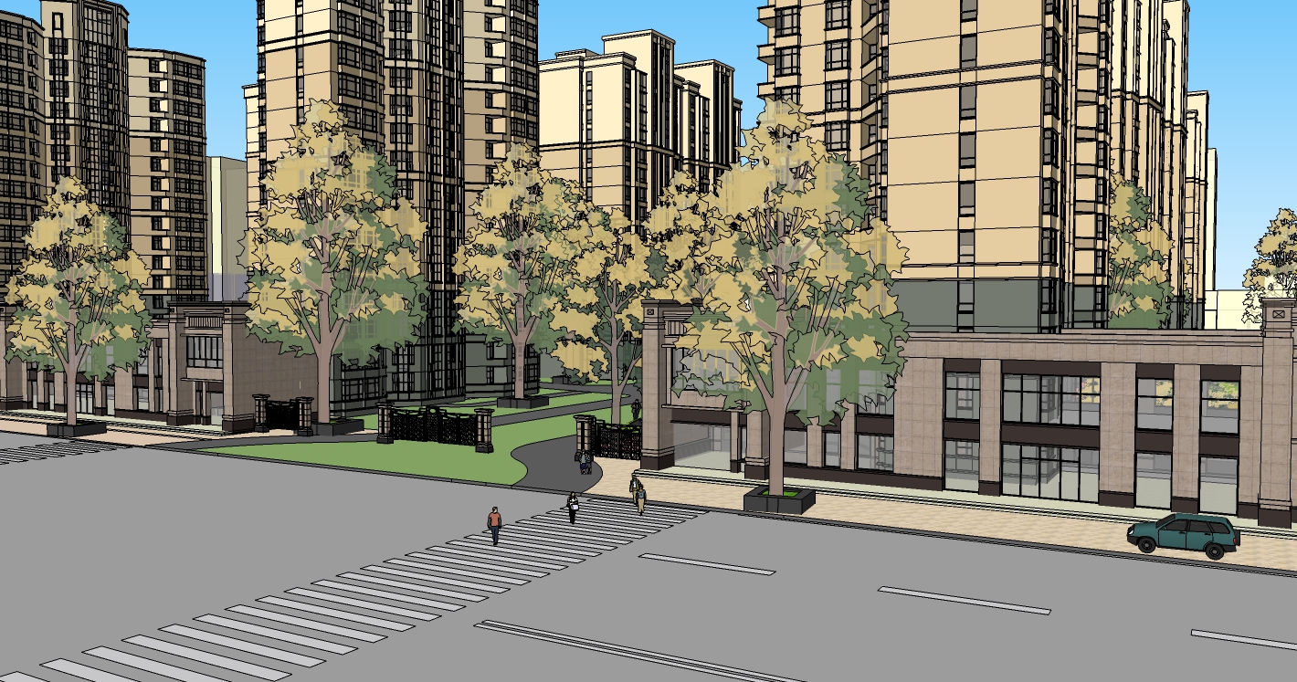 某欧式住宅小区SU精模型cad施工图下载【ID:165137105】