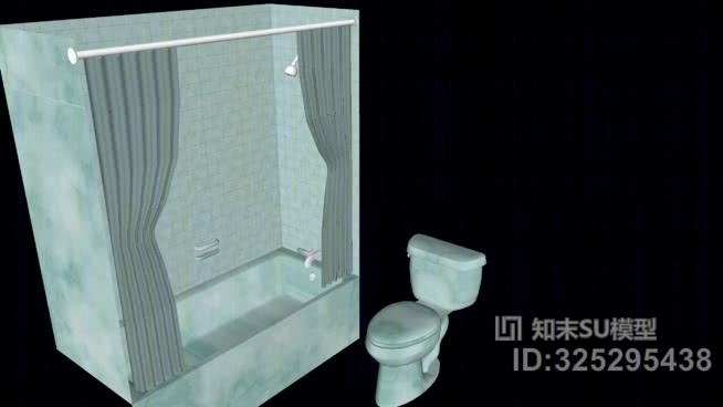 浴缸/淋浴摊位，厕所组合（平铺版）SU模型下载【ID:325295438】