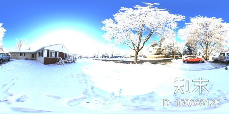 雪景HDR全景贴图贴图下载【ID:160668125】