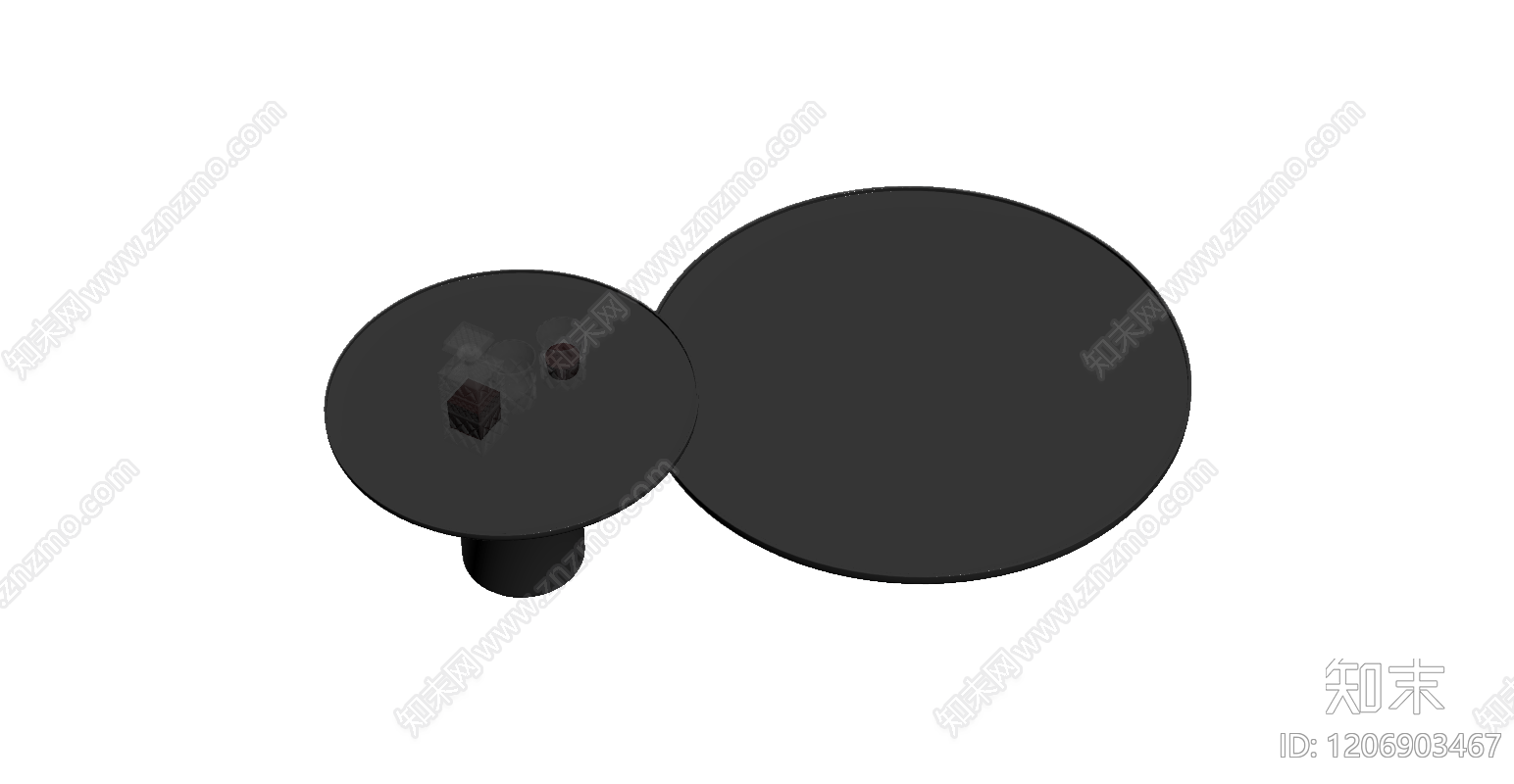 圆形茶几组合3D模型下载【ID:1206903467】