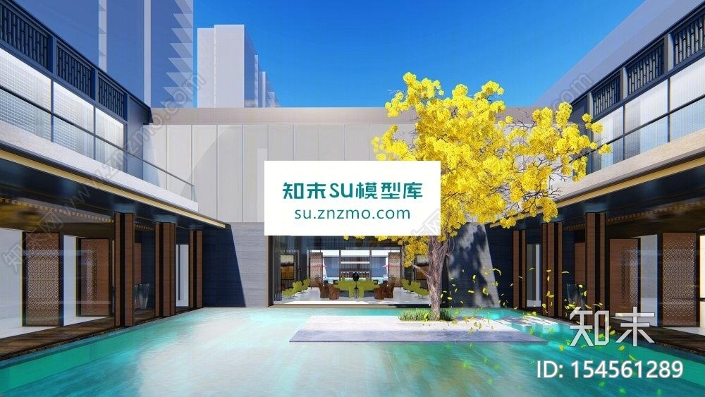 古典风格售楼部SU模型下载【ID:154561289】