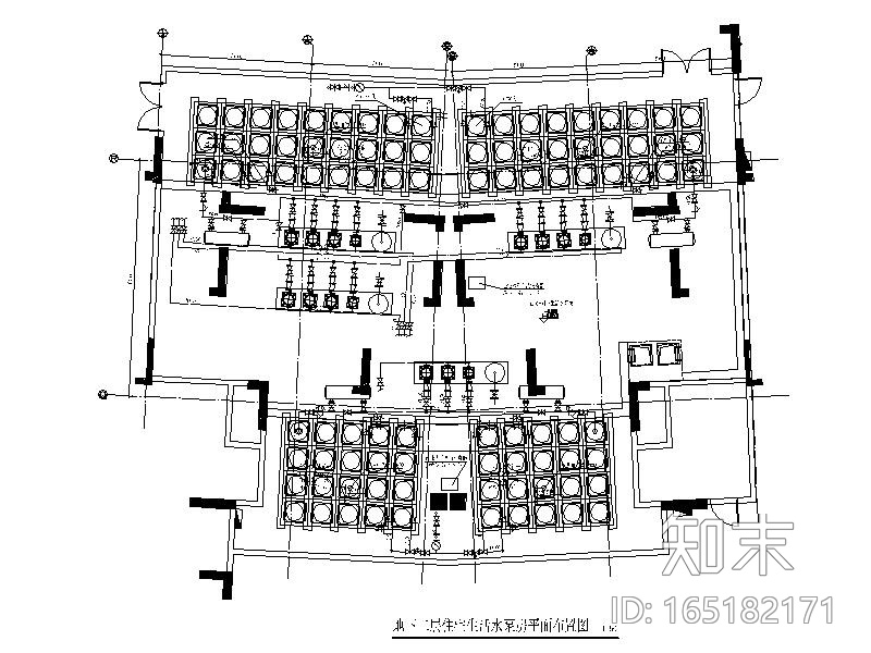 住宅建筑生活水泵房大样图CAD施工图下载【ID:165182171】