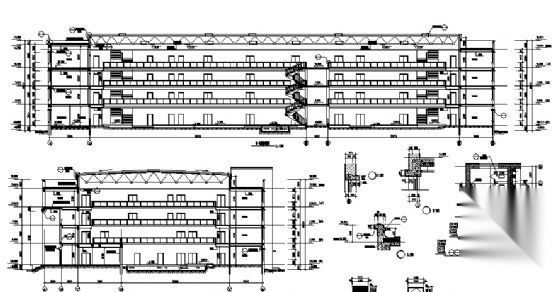 某四层办公楼建筑施工图cad施工图下载【ID:151424183】
