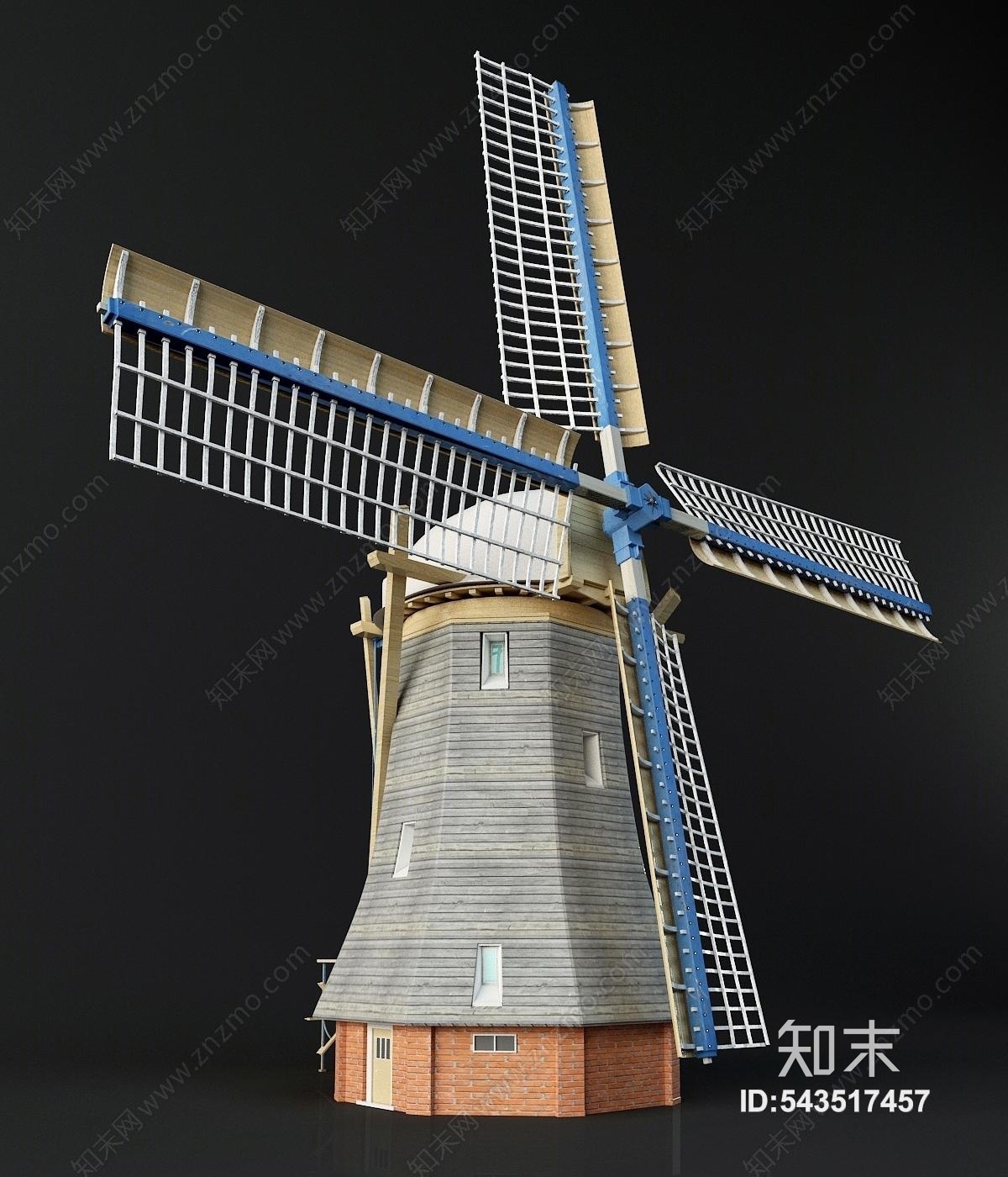 现代风车3D模型下载【ID:543517457】