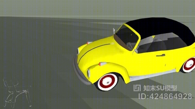 大众甲壳虫敞篷车SU模型下载【ID:424864928】