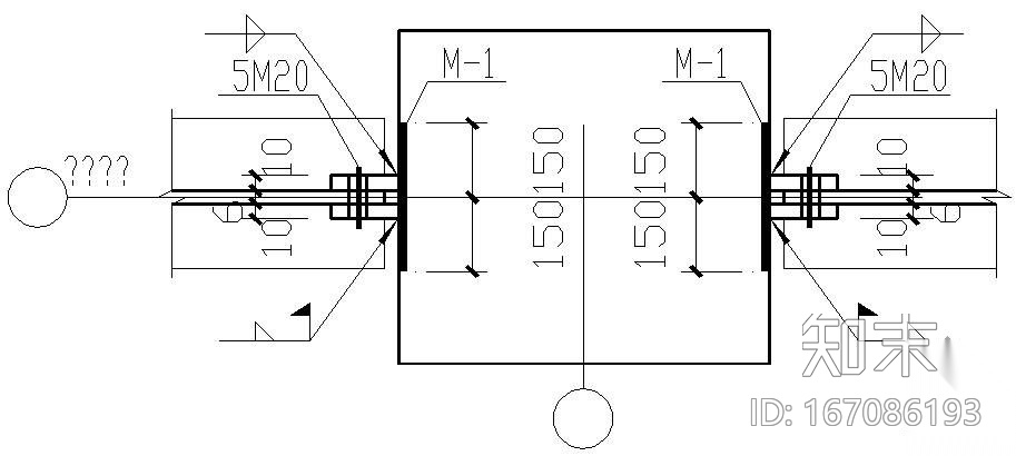 某钢梁与混凝土柱节点构造详图(6)cad施工图下载【ID:167086193】
