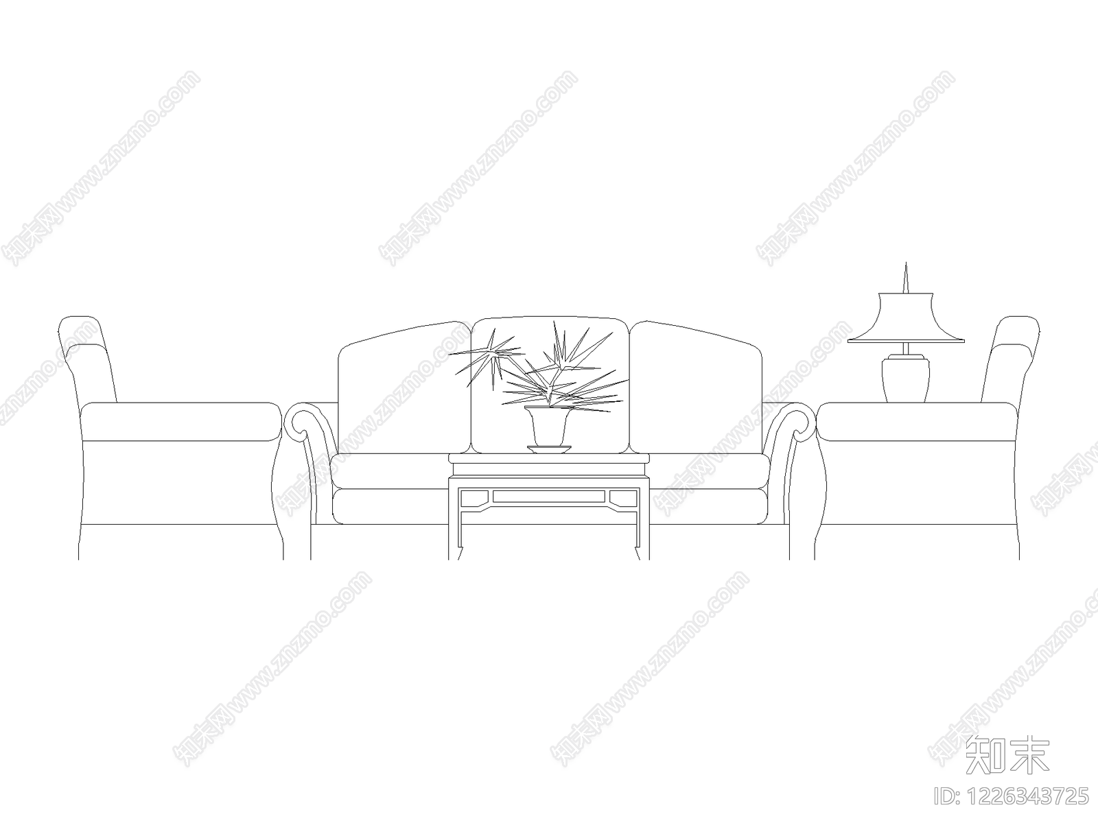现代沙发CAD图纸