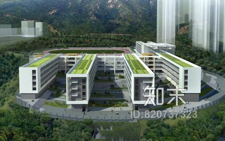 现代中学SU模型下载【ID:820737323】