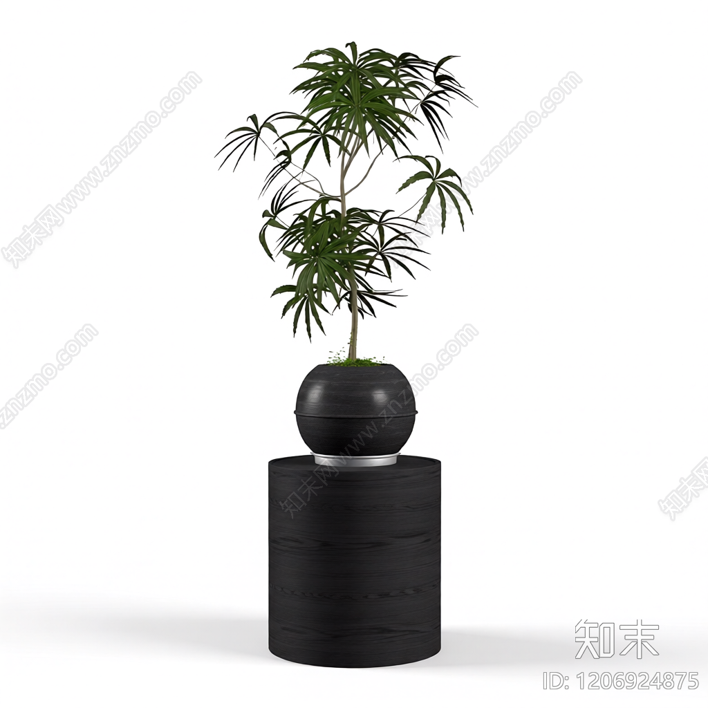 盆栽植物装饰组件3D模型下载【ID:1206924875】