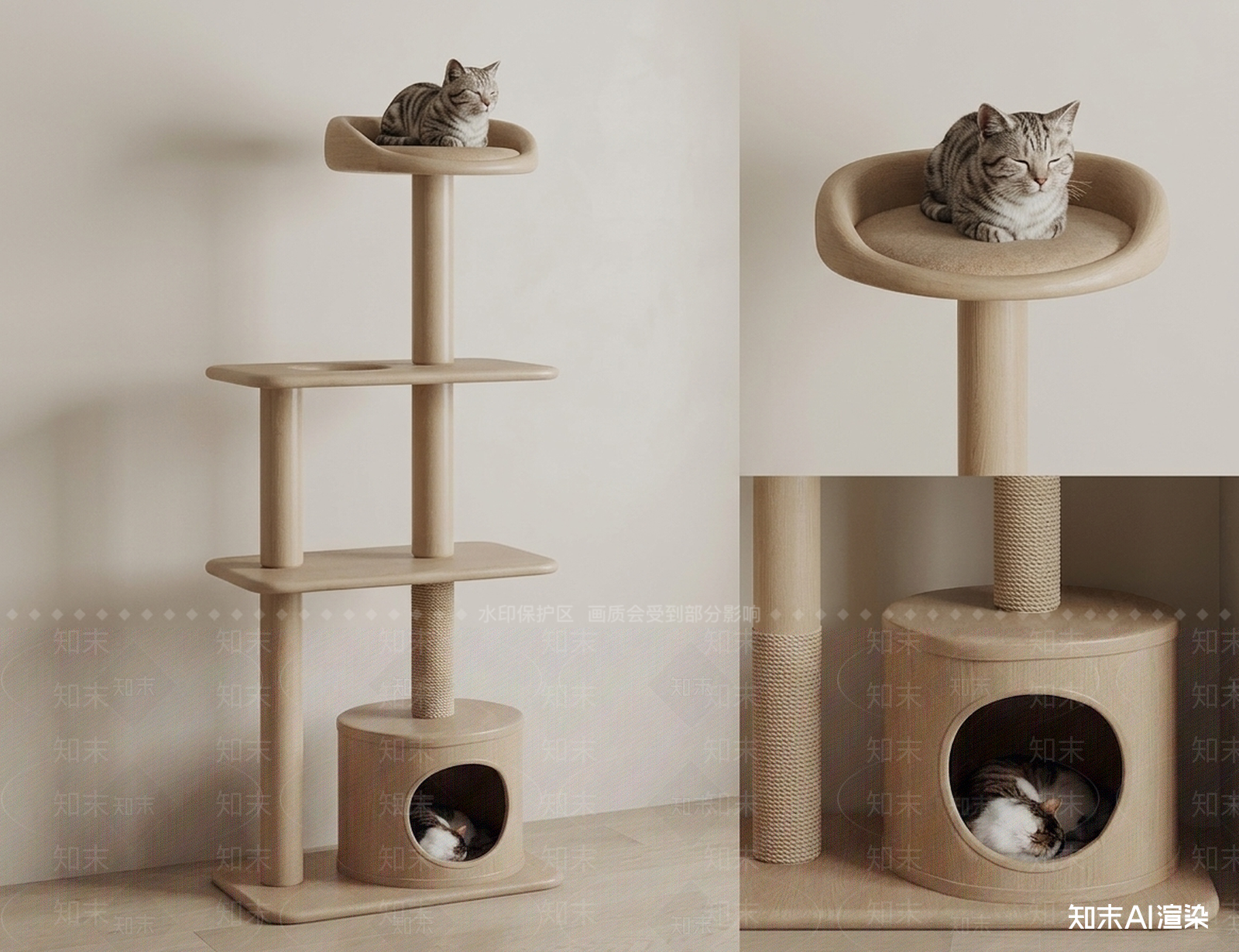 多层猫爬架其他架子SU模型下载【ID:1227476677】