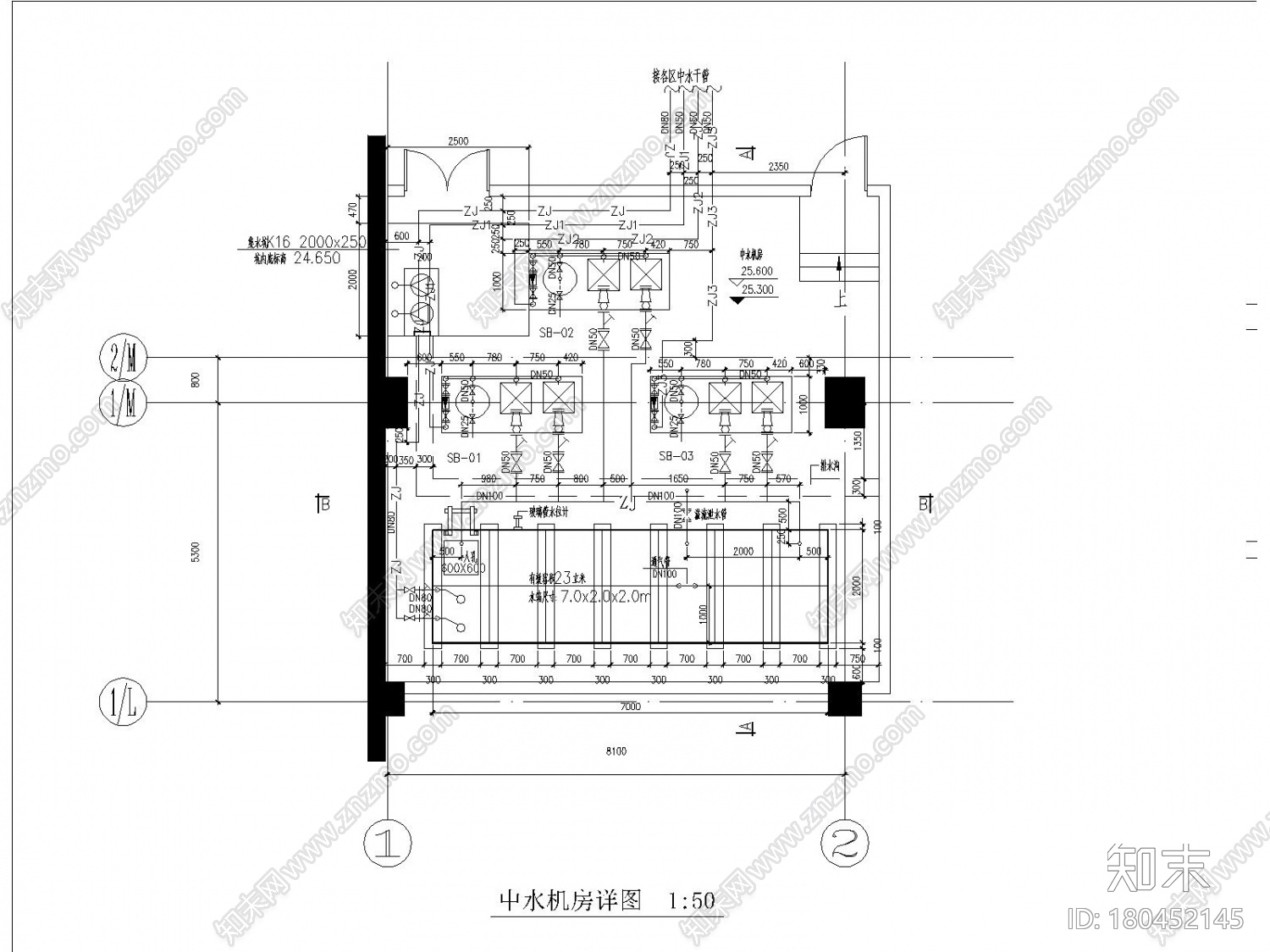 多栋高层住宅楼和地库的给排水及消防系统施工图设计cad施工图下载【ID:180452145】