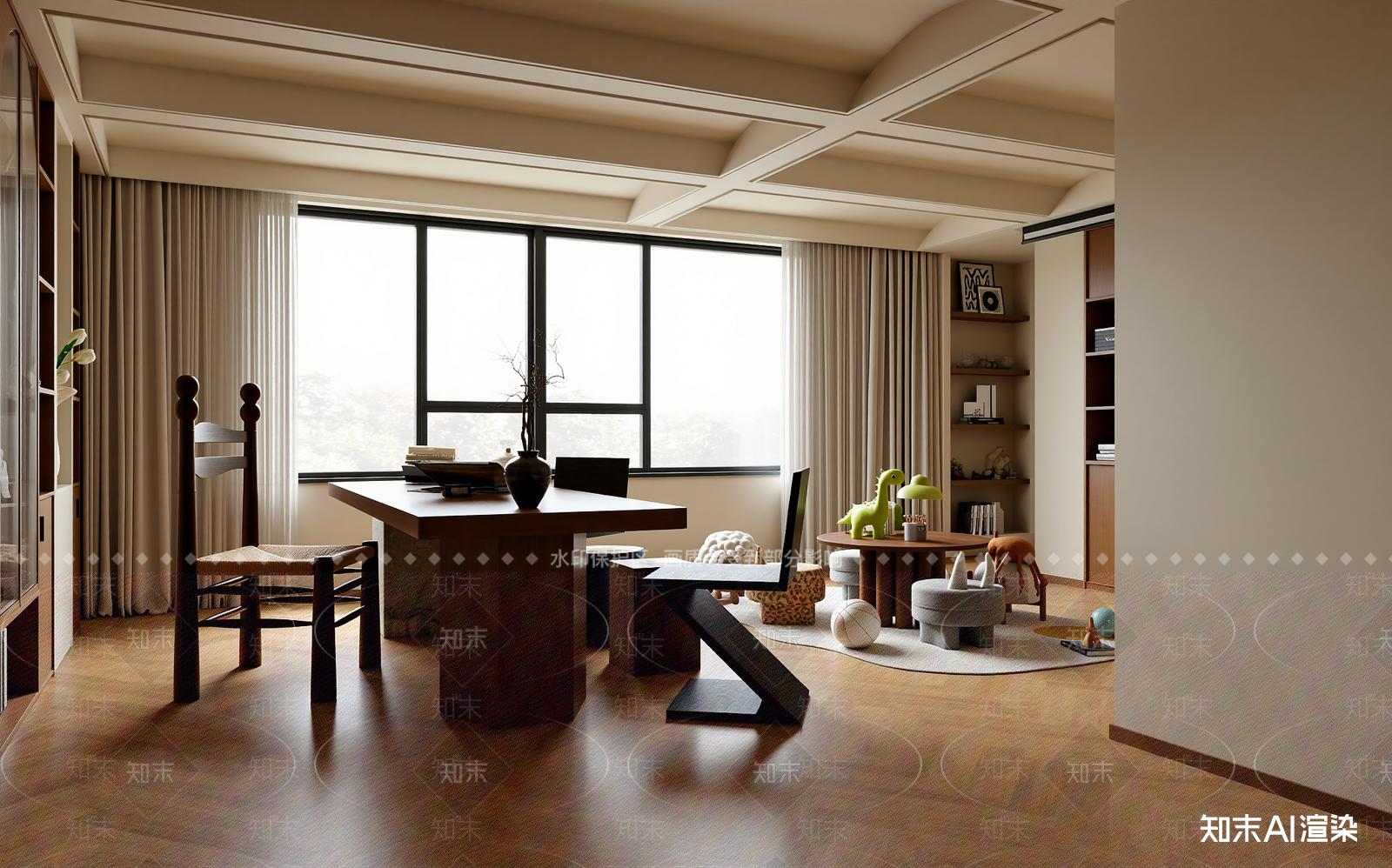 现代书房3D模型下载【ID:1214624649】