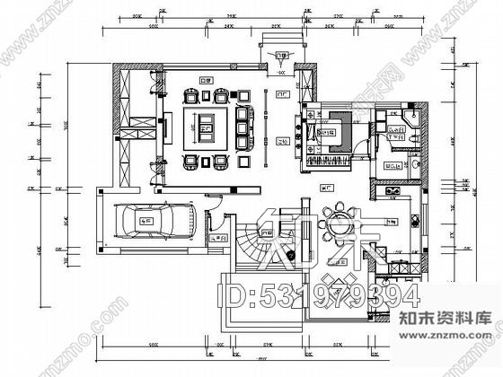 施工图精品雅致中式联排别墅室内CAD装修图含效果施工图下载【ID:531979394】