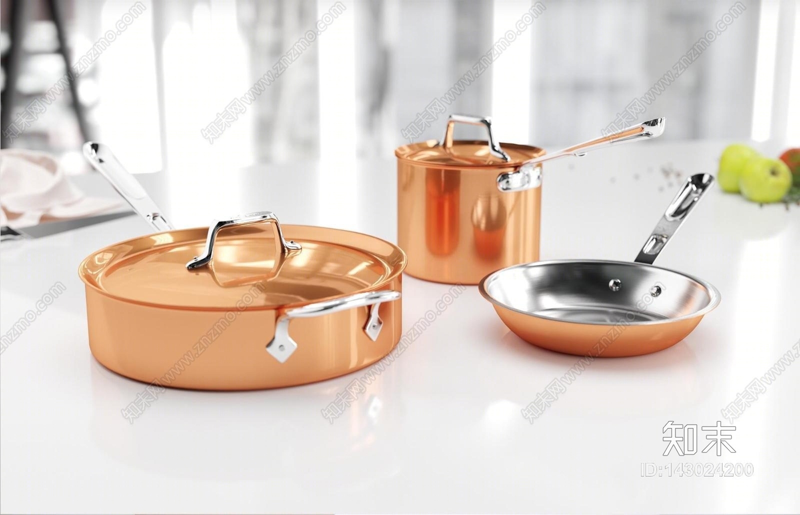 不锈钢锅3D模型下载【ID:143024200】