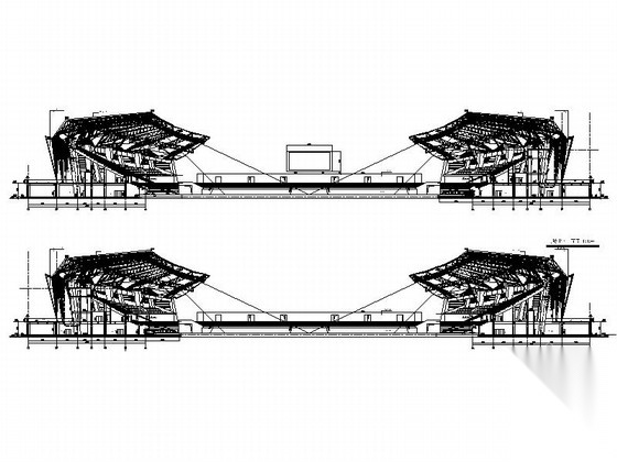 [山东]大型体育场建筑施工图（知名设计院）cad施工图下载【ID:165743108】