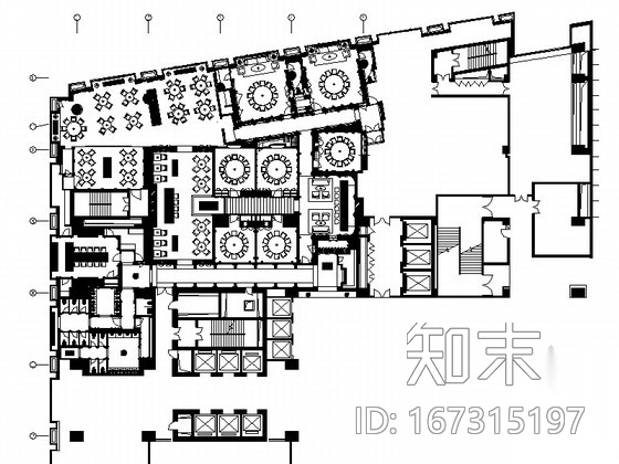 [北京]豪华连锁酒店中餐厅设计装修图cad施工图下载【ID:167315197】