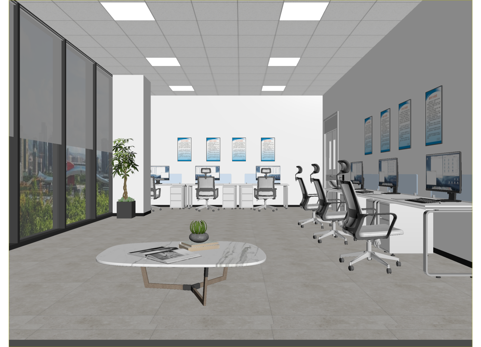 现代办公区3D模型下载【ID:1214703904】
