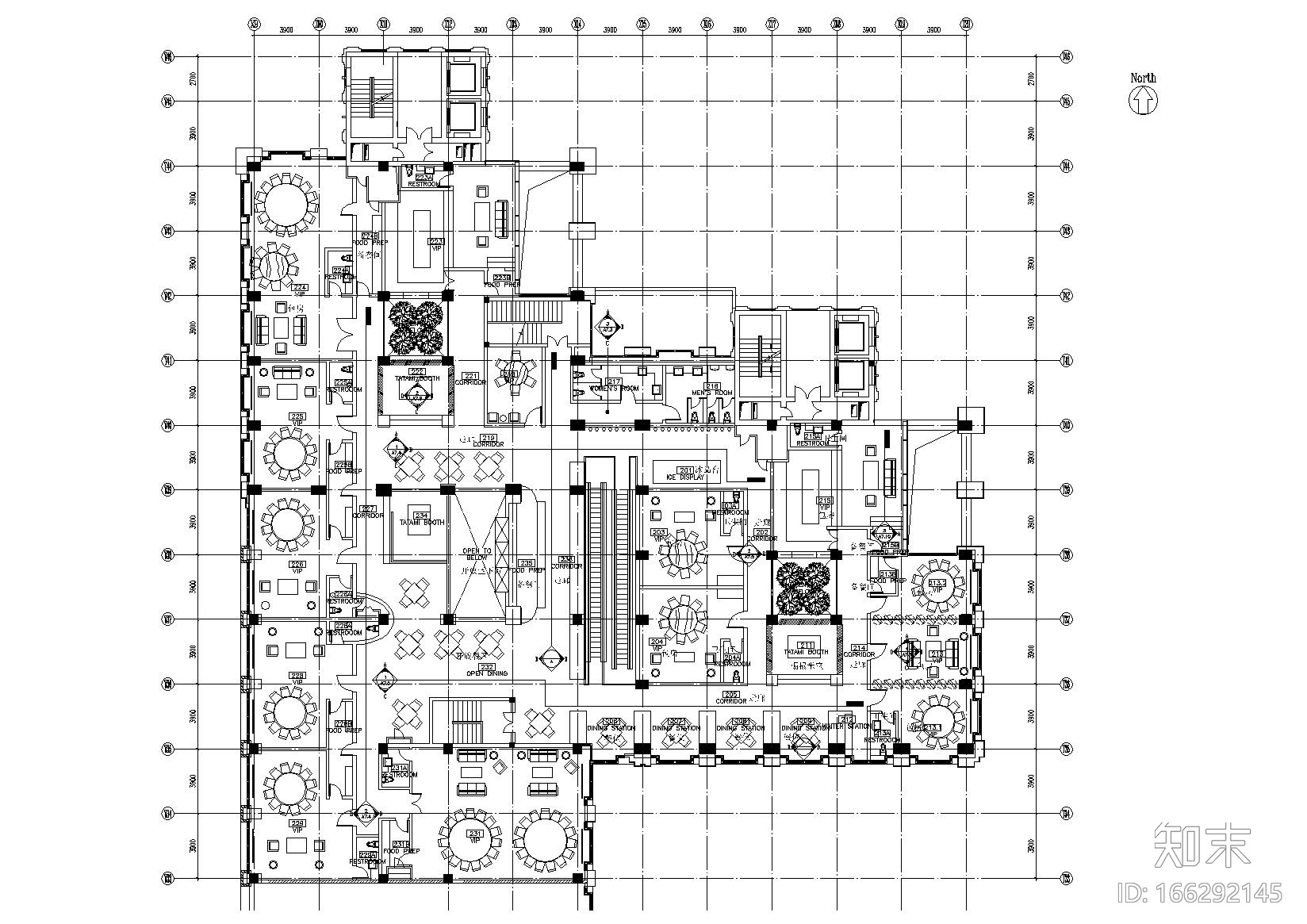 [北京]俏江南新理念餐厅施工图+材料+实景照cad施工图下载【ID:166292145】