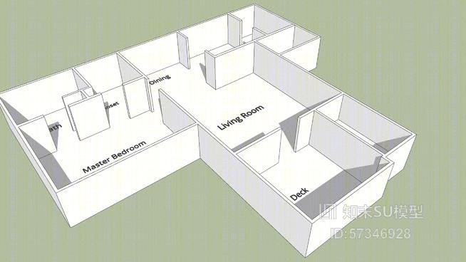 实例1床公寓SU模型下载【ID:817814799】