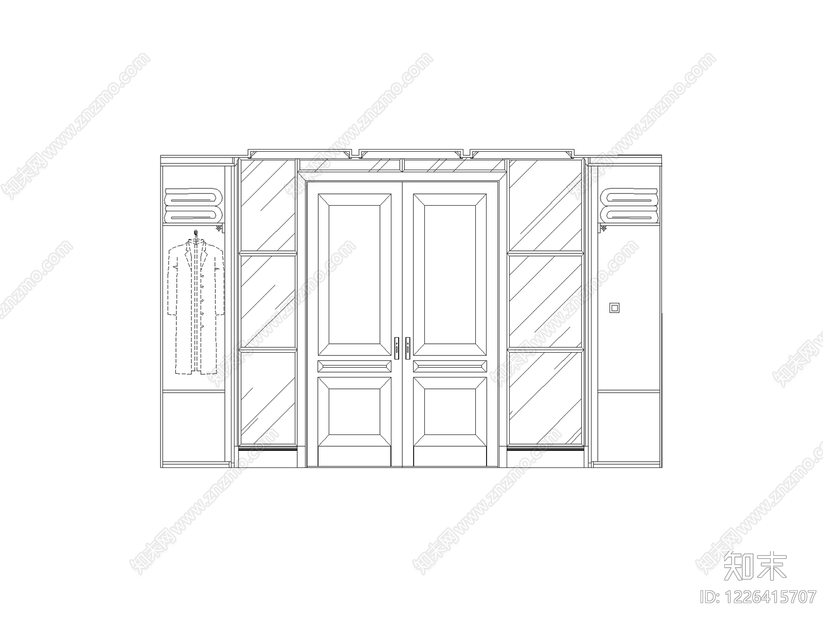柜子平立面cad施工图下载【ID:1226415707】