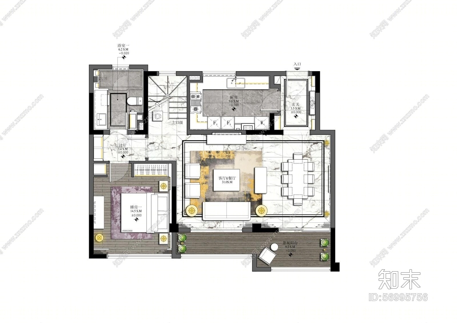 【梁志天】苏州雅居乐相城住宅丨叠墅A户型+E型复式丨深化方案+软装方案+施工图丨372M丨2017.01.06施工图下载【ID:56995756】