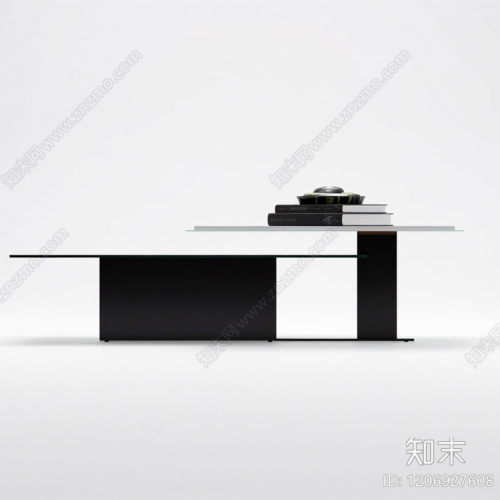 大理石茶几带装饰品3D模型下载【ID:1206927608】
