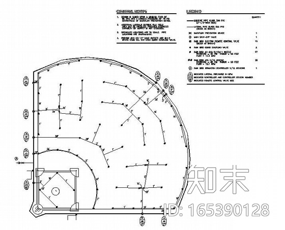 某棒球场草场灌溉系统施工套图cad施工图下载【ID:165390128】
