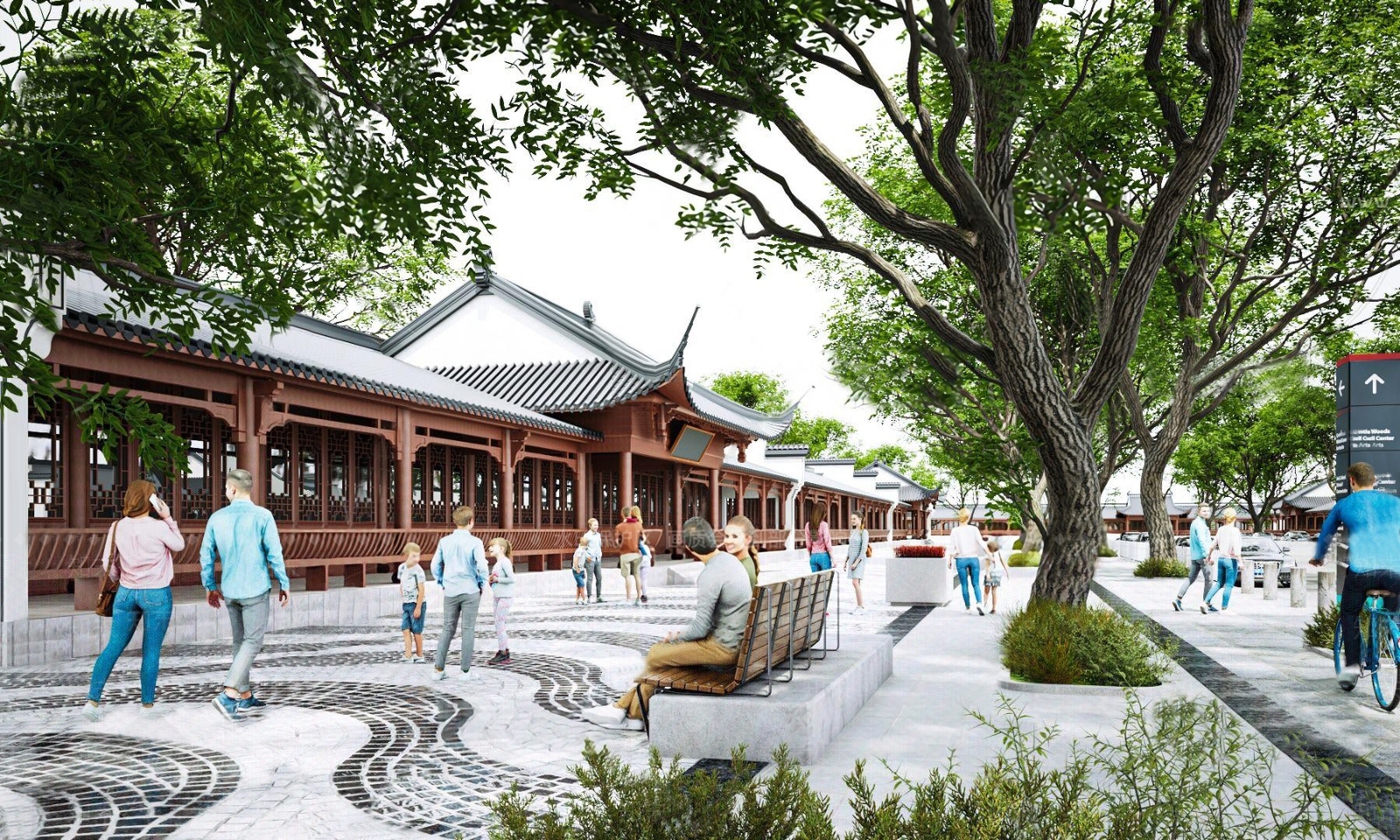 新中式商业街3D模型下载【ID:1123661995】