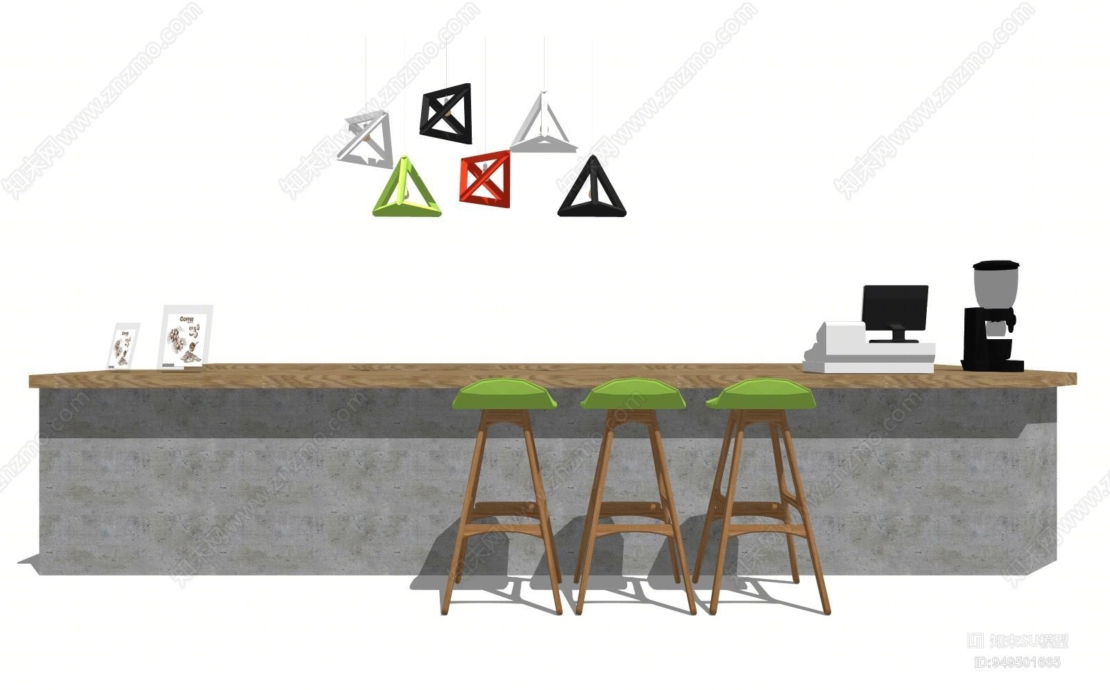 北欧风格收银台SU模型下载【ID:949501665】