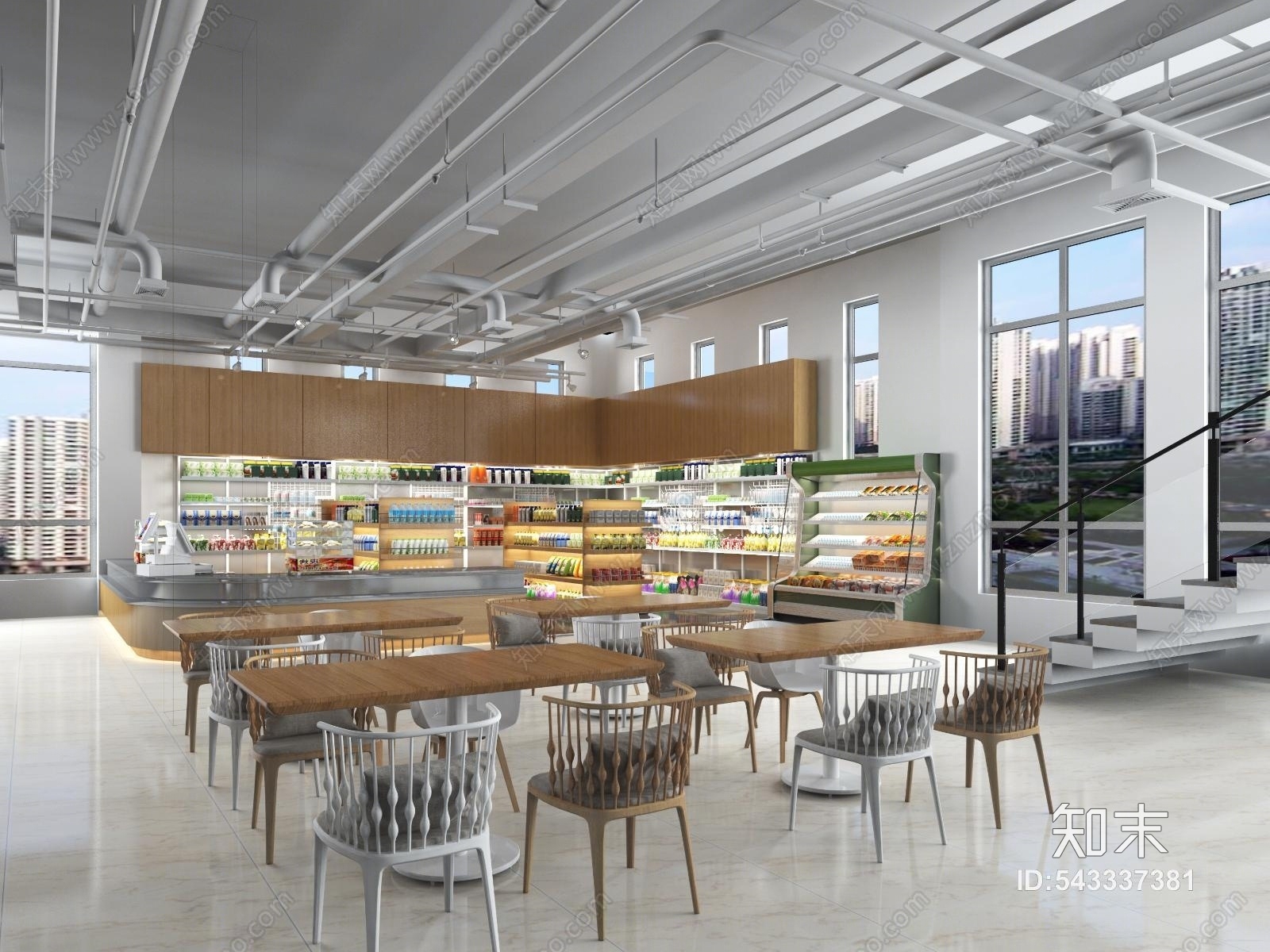 现代超市3D模型下载【ID:543337381】