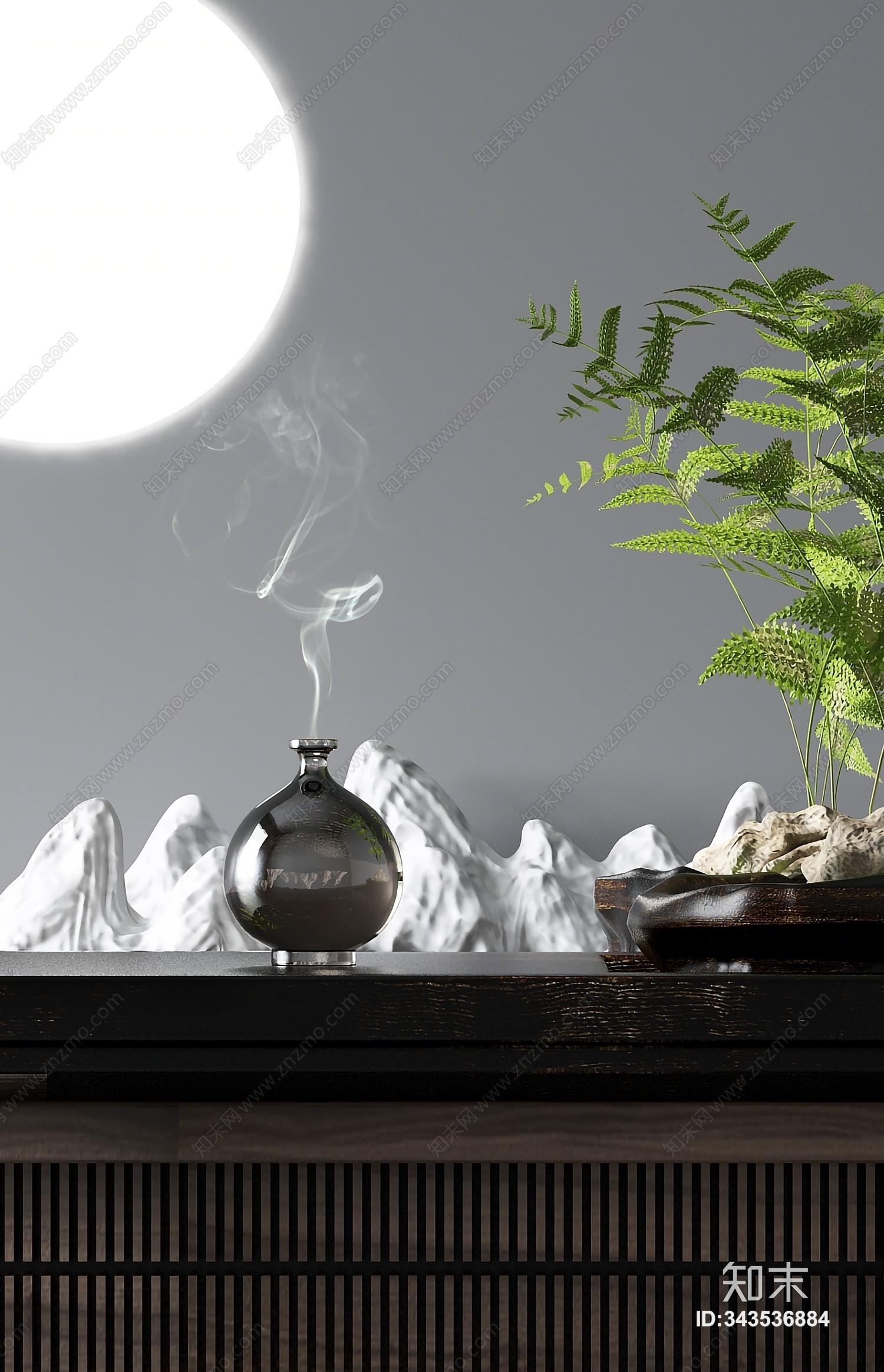 新中式盆景3D模型下载【ID:343536884】