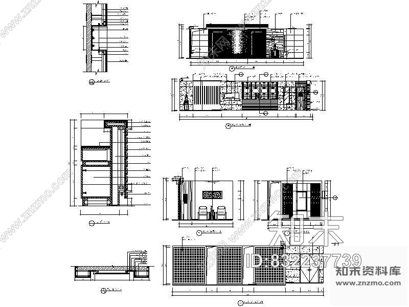 图块/节点桑拿休息大厅立面详图cad施工图下载【ID:832237739】