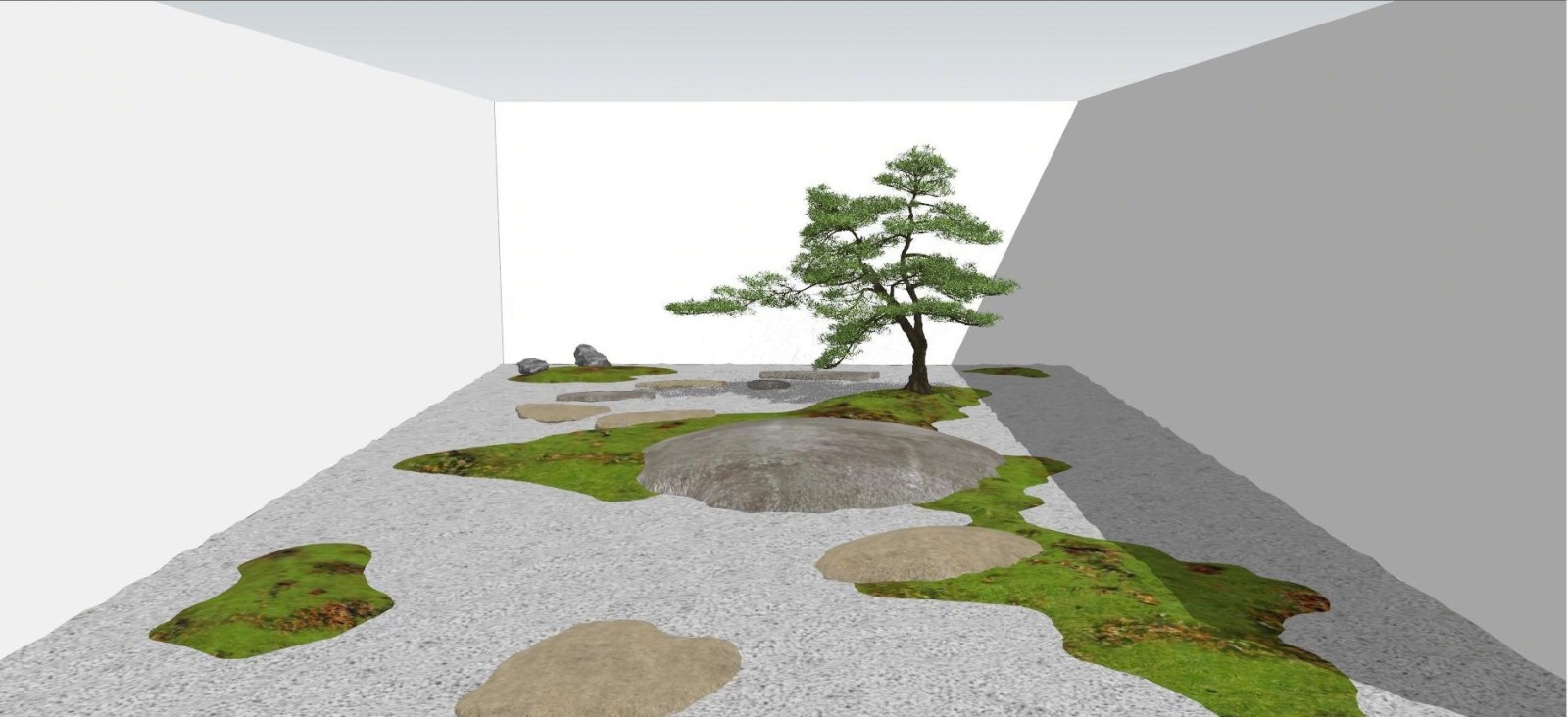 日式枯山水庭院景观SU模型下载【ID:1110524573】