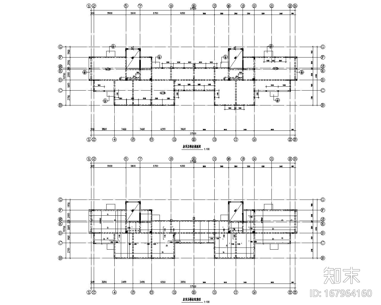 高层住宅楼框架结构cad施工图下载【ID:167964160】