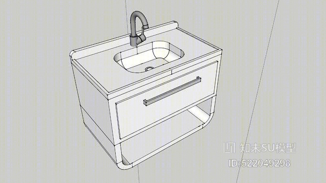 浴室小水槽柜002SU模型下载【ID:522049298】