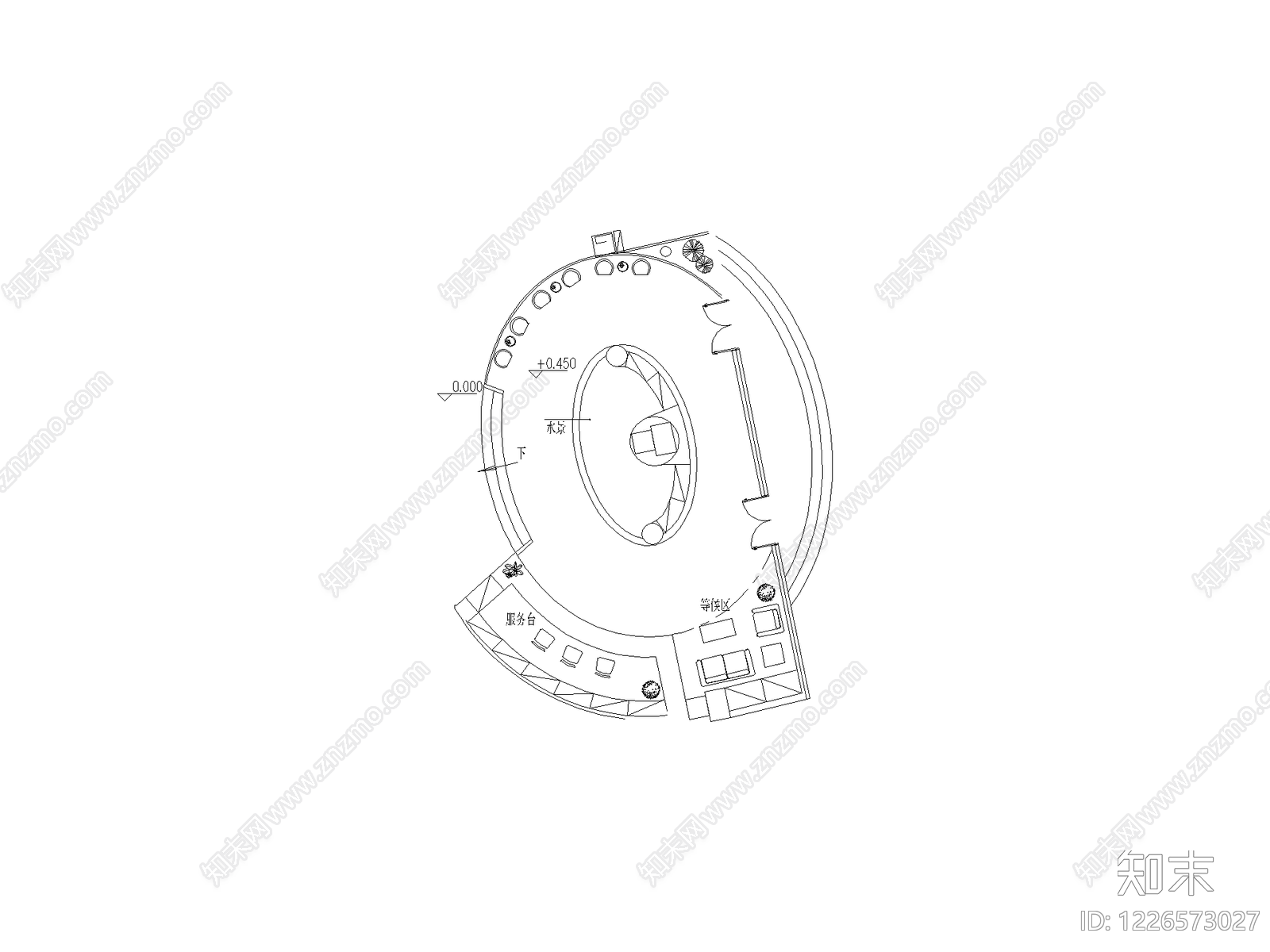 现代吧台CAD图纸