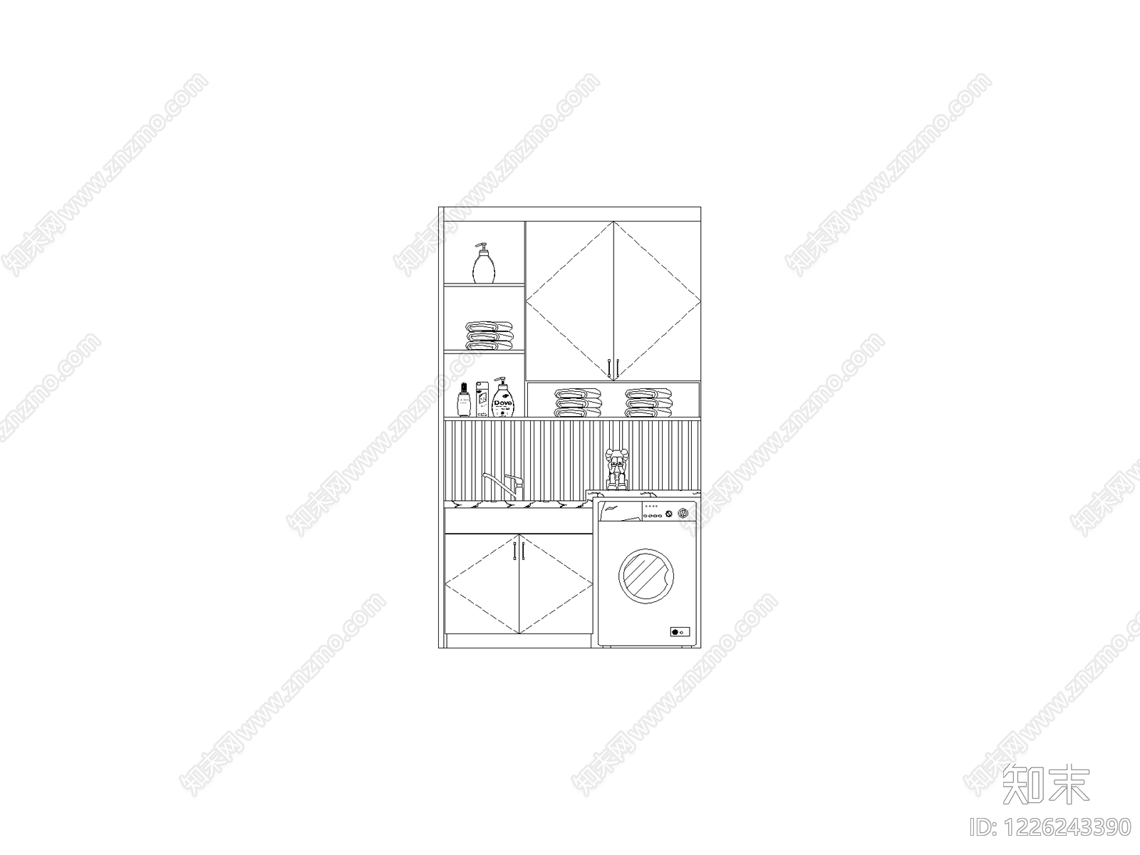 柜子cad施工图下载【ID:1226243390】