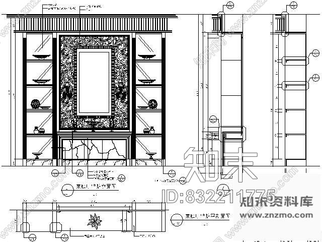 图块/节点别墅壁炉详图施工图下载【ID:832211775】