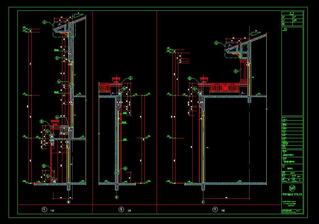 欧式风格三层建筑别墅设计（CAD+效果图）施工图下载【ID:149863173】